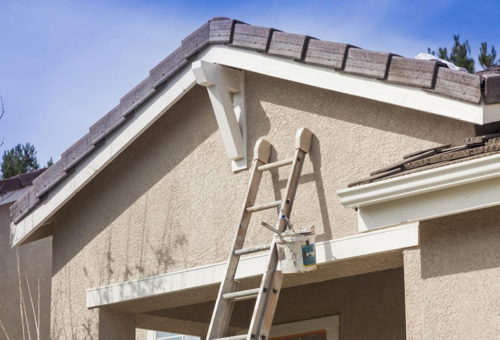 a ladder on the exterior wall